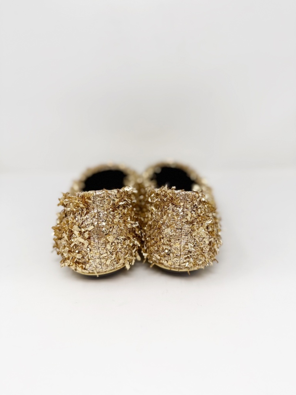 New Tory Burch Minnie Travel Ballet Flats In Gold Confetti Sz 8.5 - Picture 4 of 13